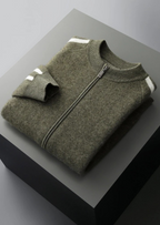 Premium Extra-Fine Merino Wool Striped Cardigan