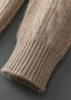 Premium Extra-Fine Merino Wool Cable Knit Crewneck