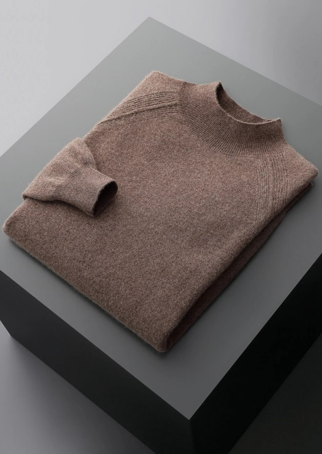 Premium Extra-Fine Merino Wool Raglan Mock Neck
