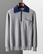 Castelle Cashmere Zip-Up Polo Shirt