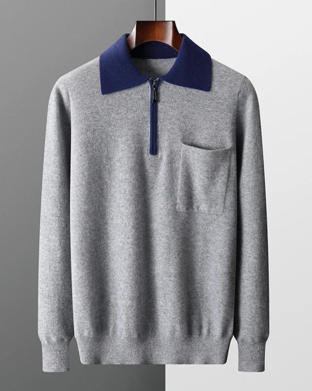 Castelle Cashmere Zip-Up Polo Shirt