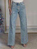 High-Waisted Glitter Jeans for Women