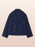 Women's Classic Double-Breasted Short Coat for Autumn