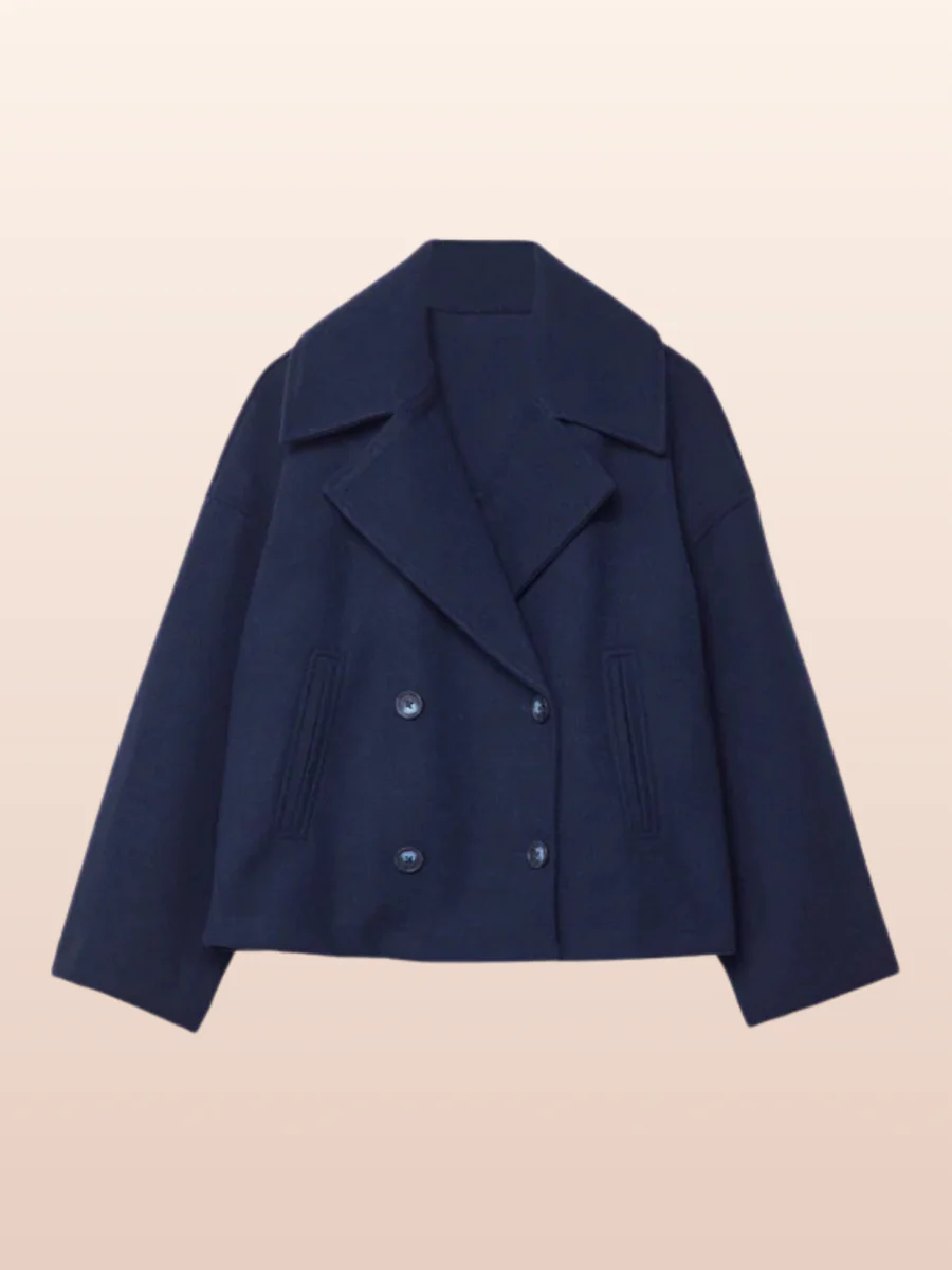 Women's Classic Double-Breasted Short Coat for Autumn