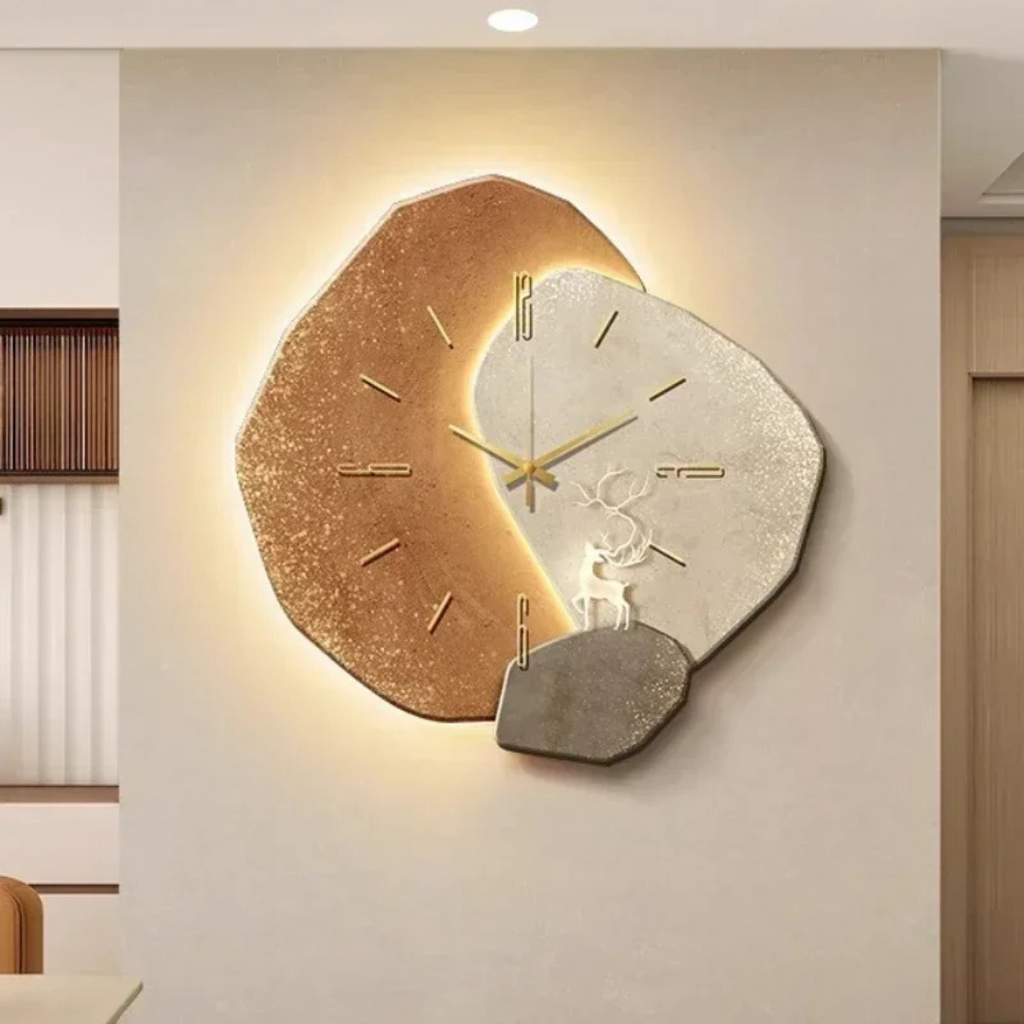 Brisva LED-Enhanced Elegant Wooden Wall Clock