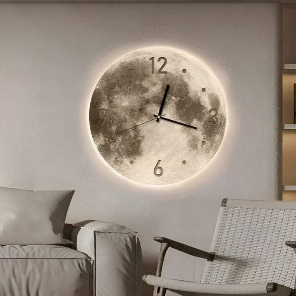 Moon-Themed Oversized Wall Clock
