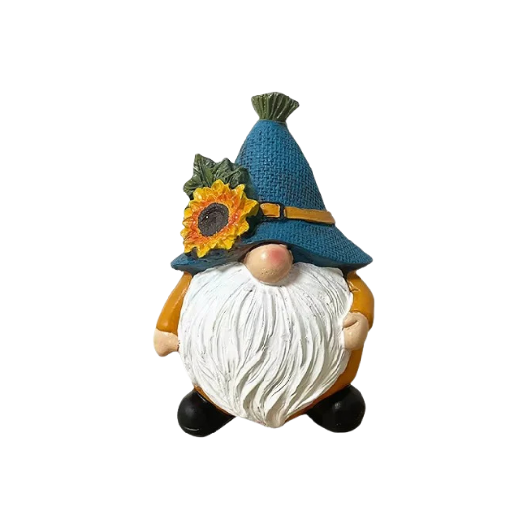 Charming Autumn Gnome Figurine with Pumpkin – Delightful Resin Decor for Home and Garden