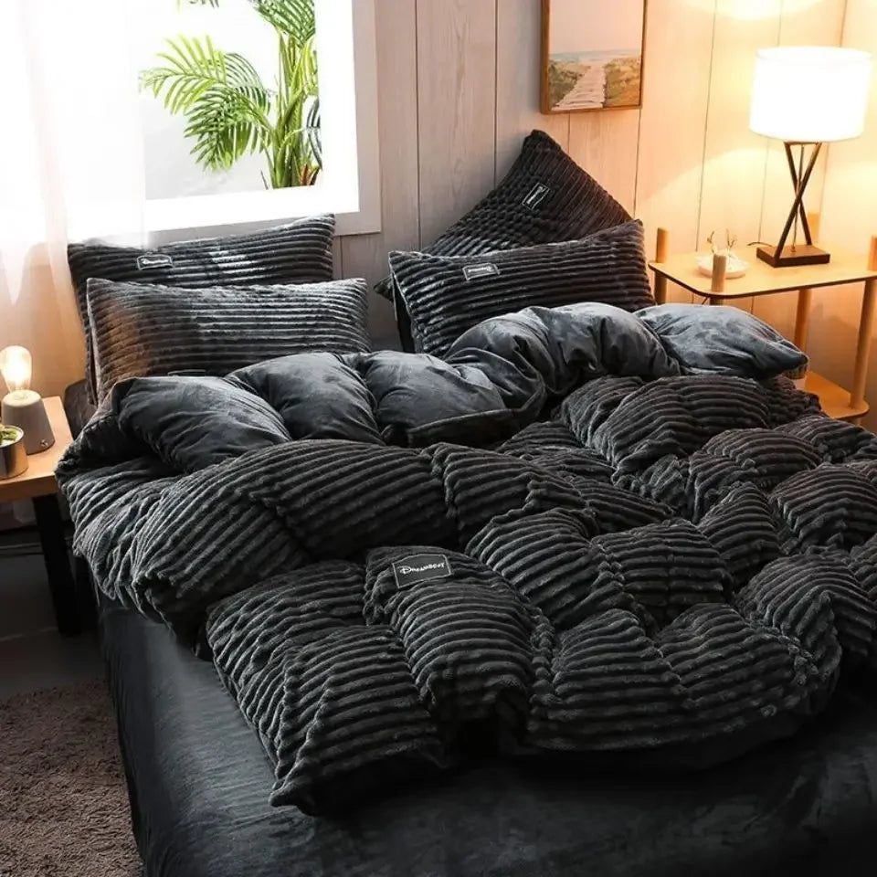Cozy Velvet Fleece Duvet Cover for Winter