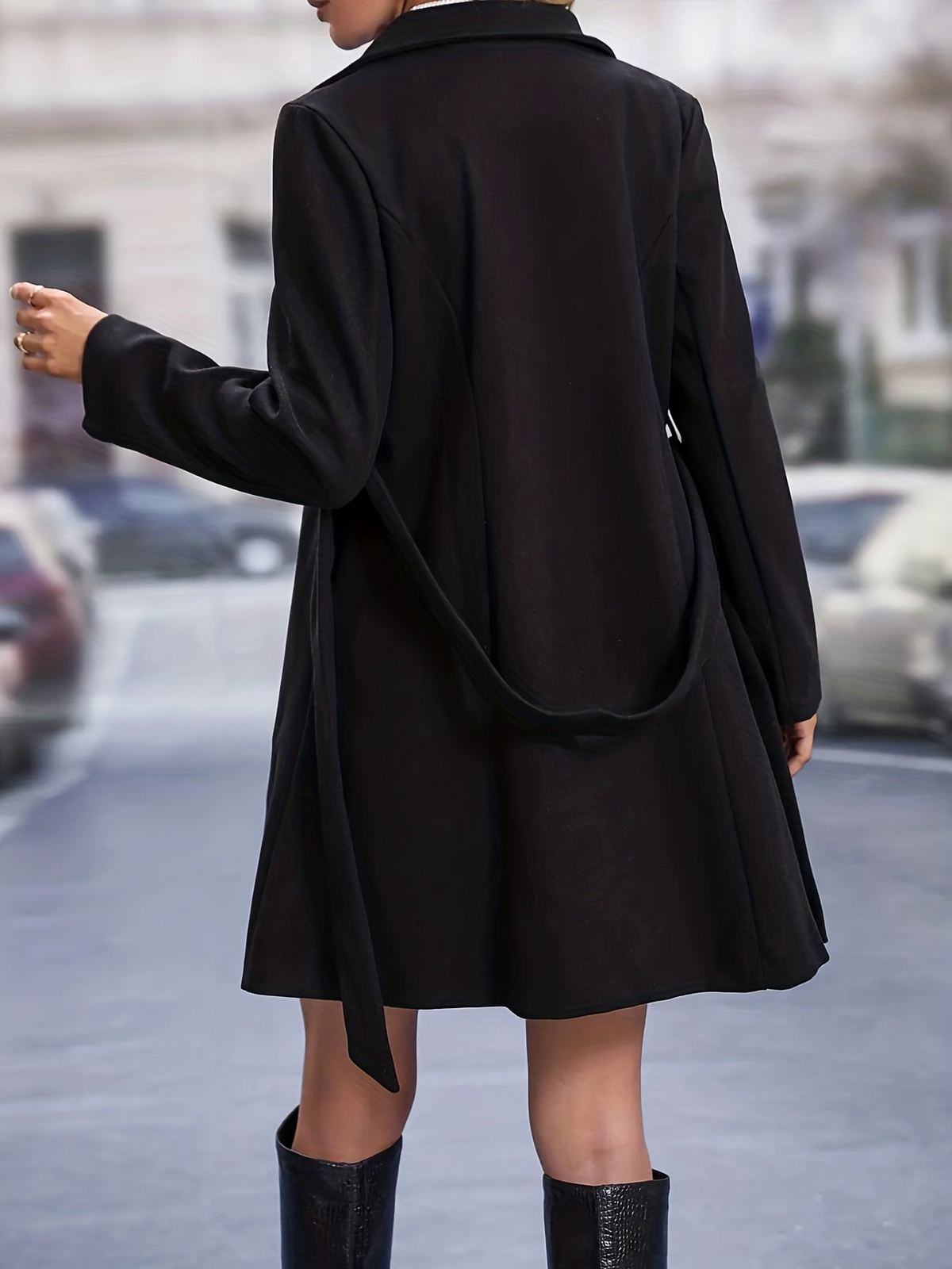 Amira | Long Black Coat for Women