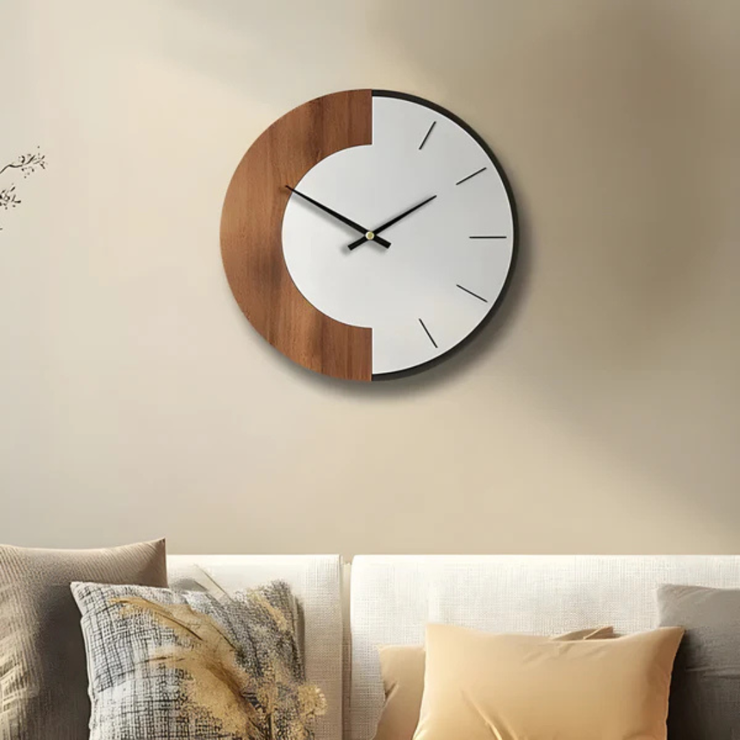 Oversized Natural Wood Wall Clock