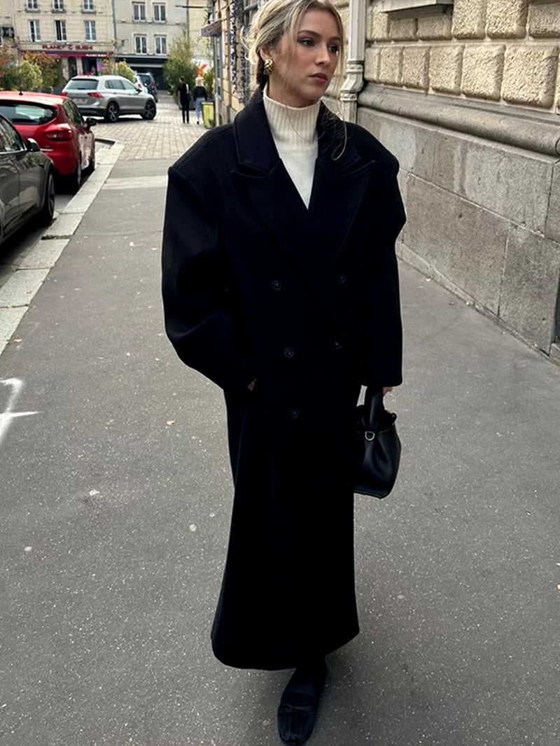 Elegant Long Wool Coat | Saphira