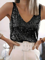 Kiki - Sequin-Embellished Sleeveless Top