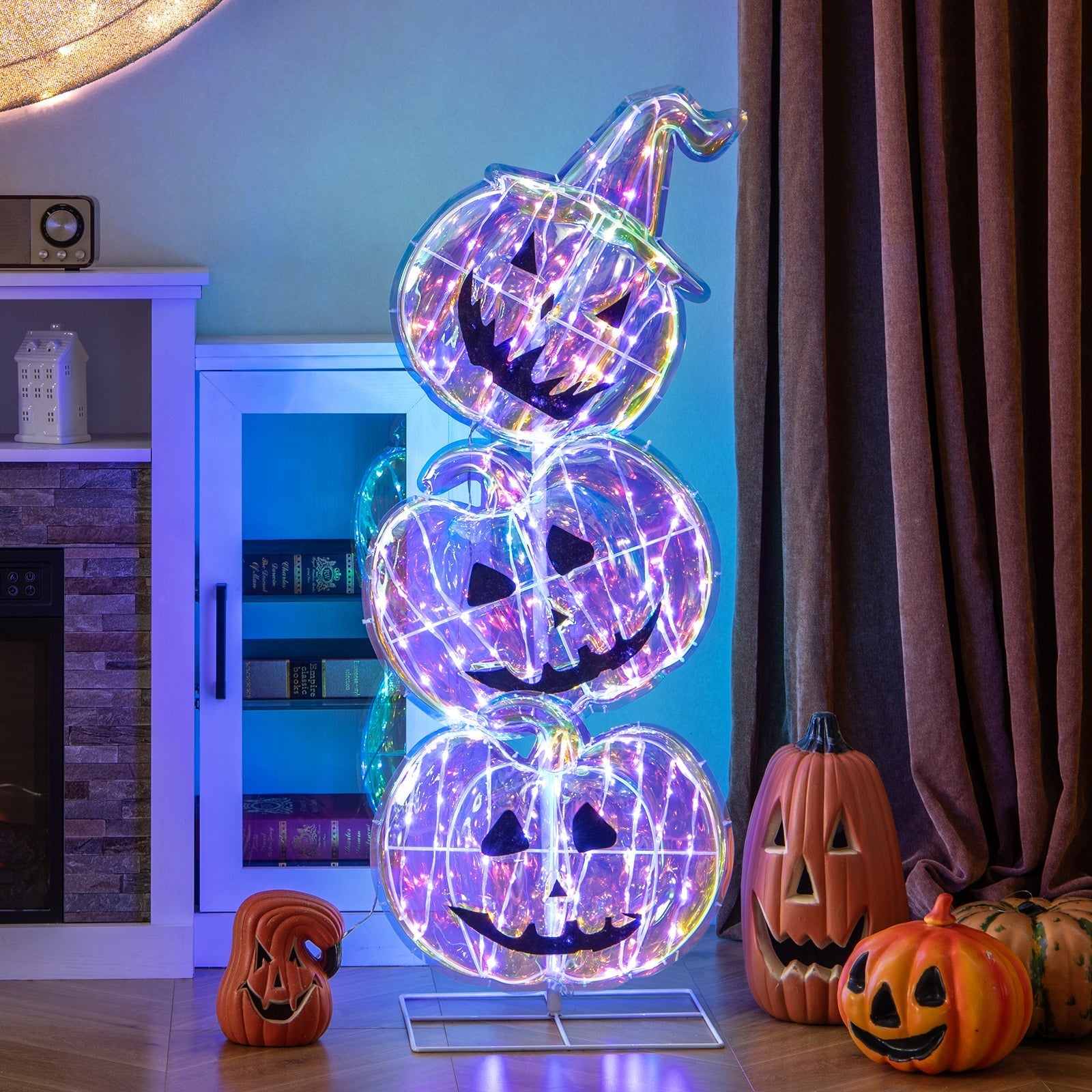 Light-Up Halloween Pumpkin Decoration — 105 cm Tall LED Ornament for Home and Garden