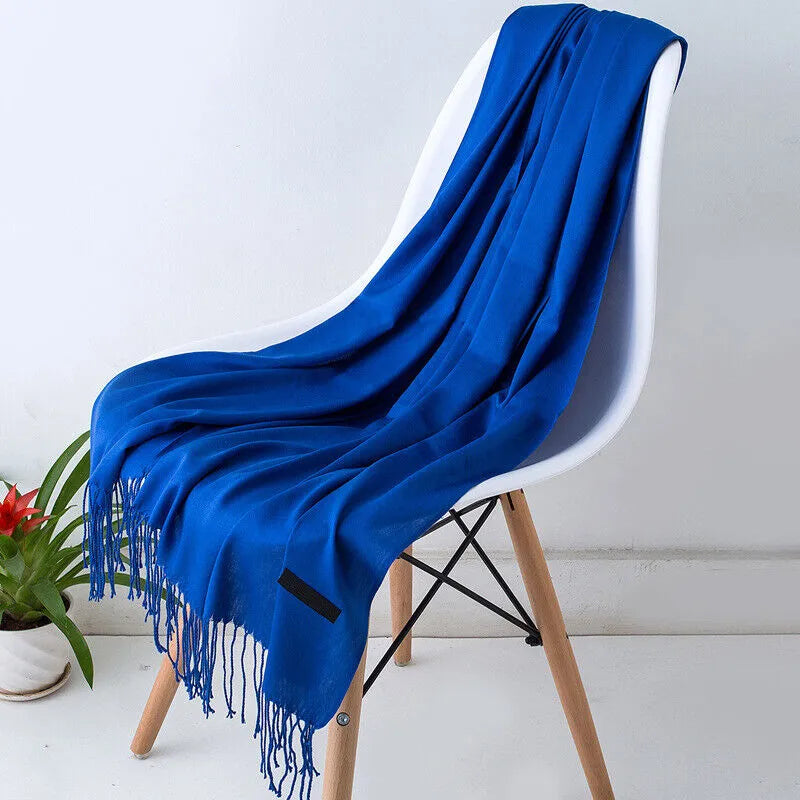 Cozy Women's Long Scarf with Fringed Edges