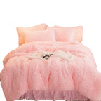 Luxurious Three-Piece Velvet Bedding Set with Soft Velvety Texture