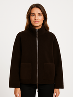 Cozy Oversized Women's Winter Jacket with Zipper and Pockets