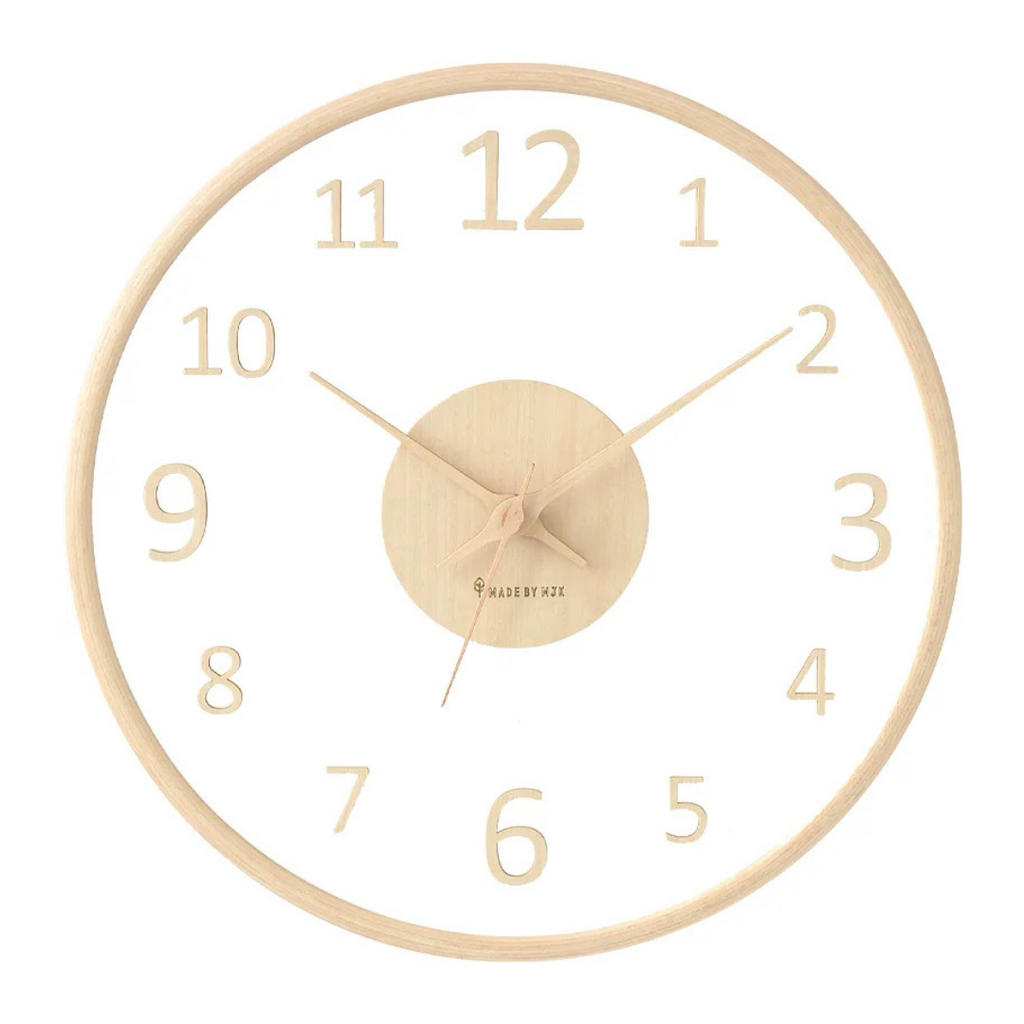 Contemporary Wooden Clock with Glass Front - Metron