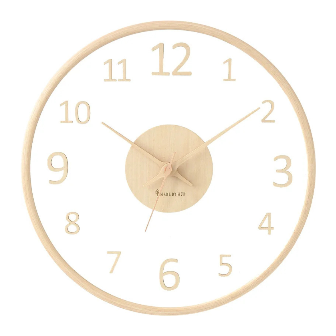 Contemporary Wooden Clock with Glass Front - Metron