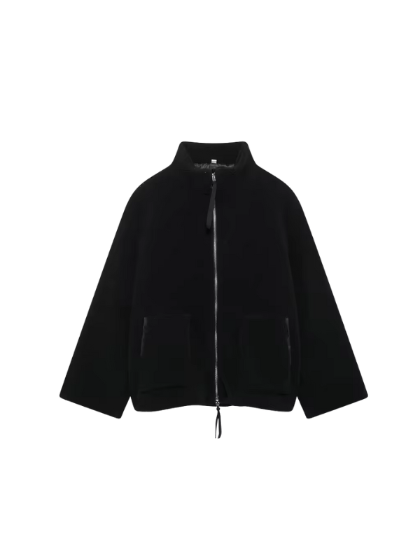 Cozy Oversized Women's Winter Jacket with Zipper and Pockets