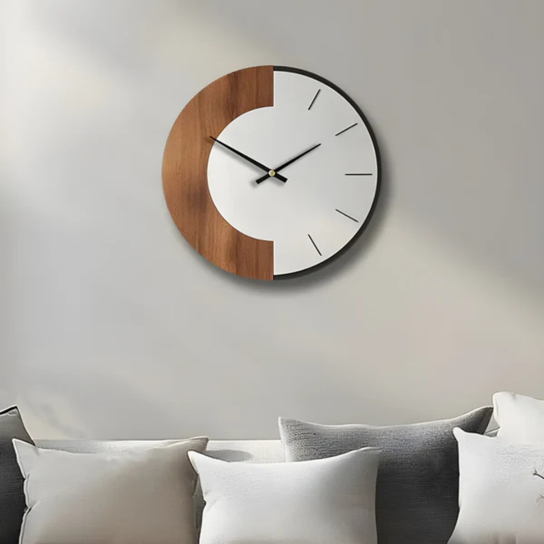 Oversized Natural Wood Wall Clock