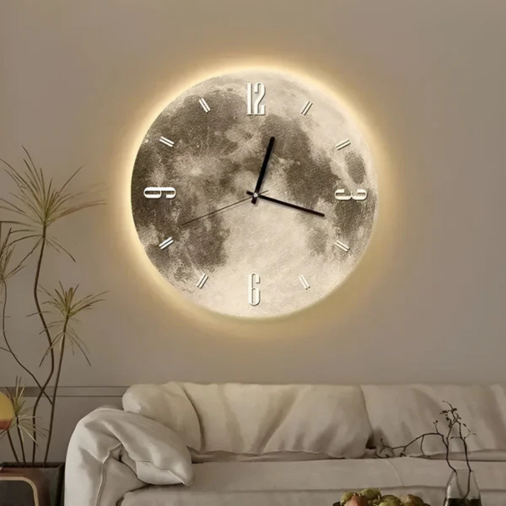 Moon-Themed Oversized Wall Clock