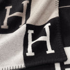 Luxurious Gold Cashmere and Wool Throw Blanket