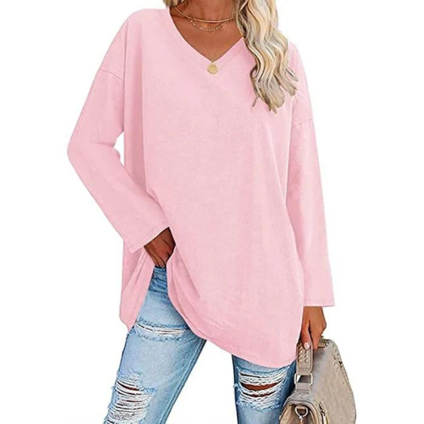 Women's Relaxed Fit V-Neck Oversized Sweater