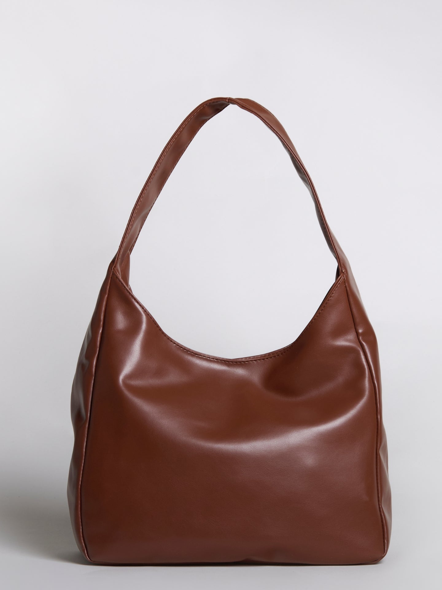 Simple Vegan Hobo Shoulder Bag - Empty Design