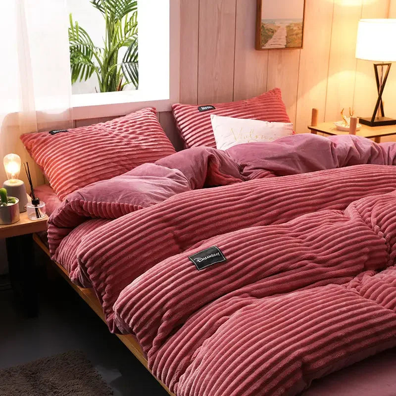 Cozy Velvet Fleece Duvet Cover for Winter