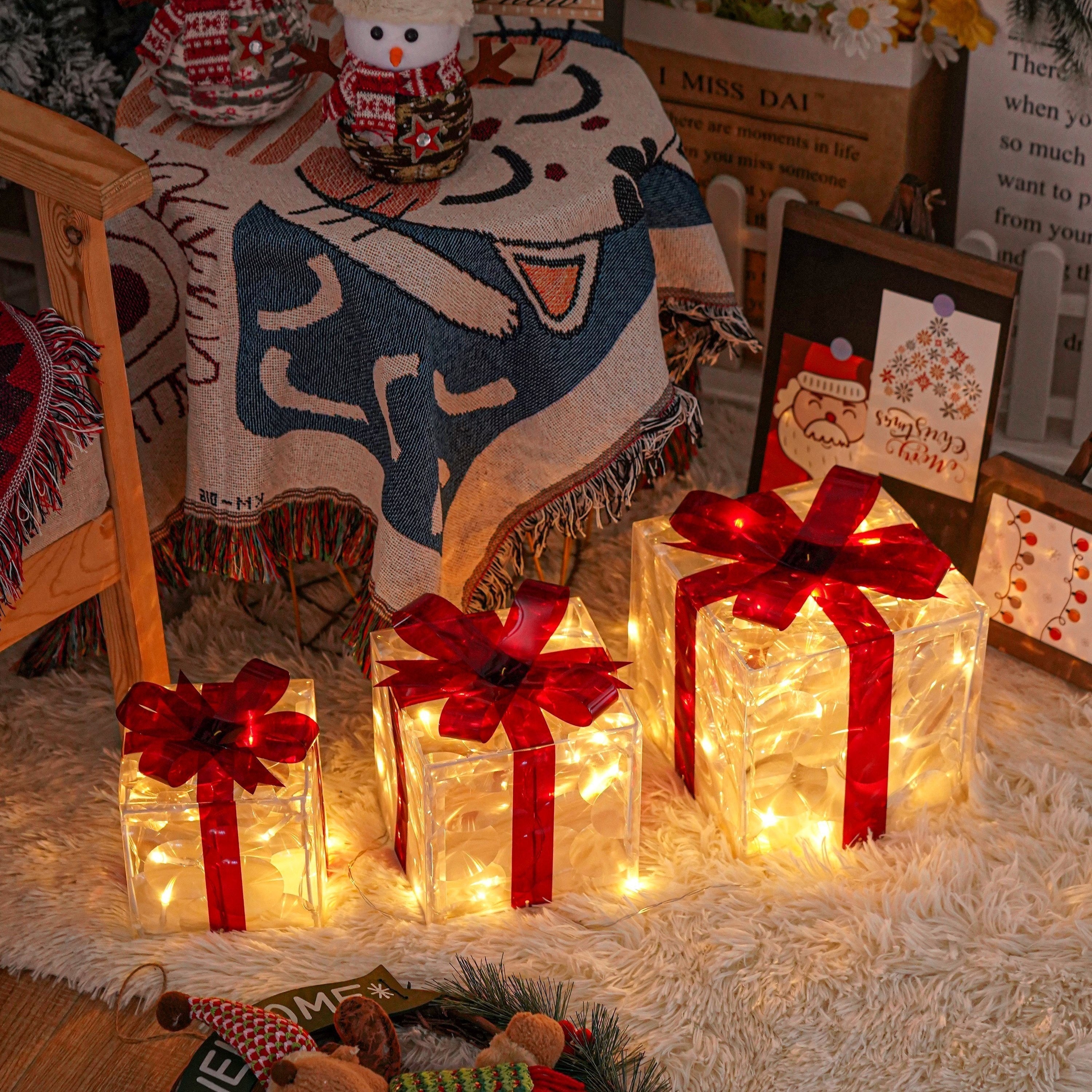 Christmas Decorative Gift Box Trio