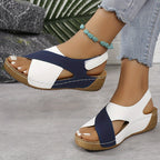 Suze - Cozy Velcro Wedge Sandals