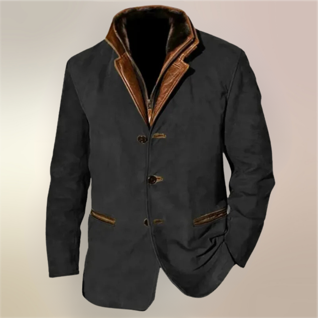 FLORIS | Classic Men's Coat with Button Closure - Vintage Design