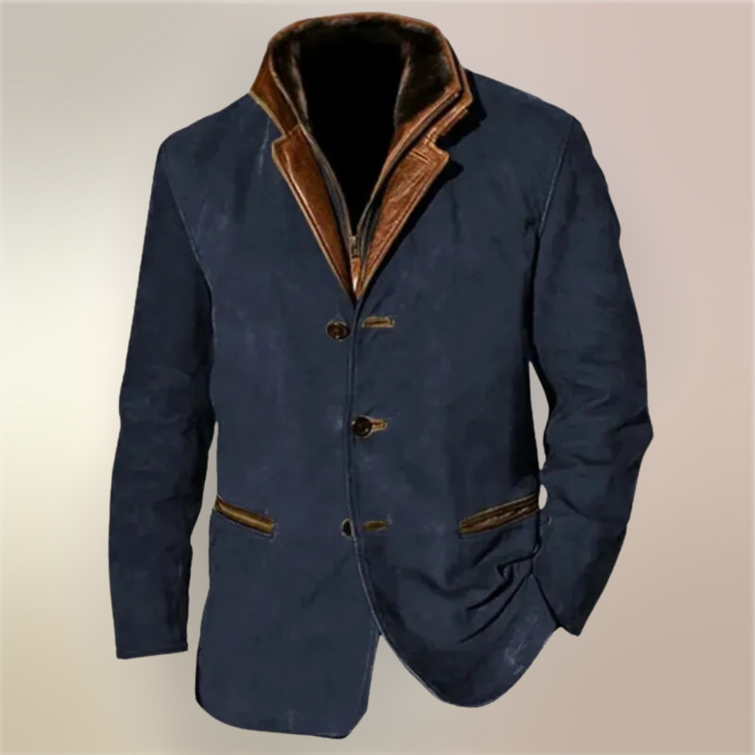 FLORIS | Classic Men's Coat with Button Closure - Vintage Design