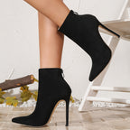 Elise - Pointed Toe High Heel Chelsea Boots