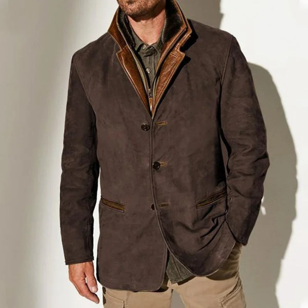 FLORIS | Classic Men's Coat with Button Closure - Vintage Design
