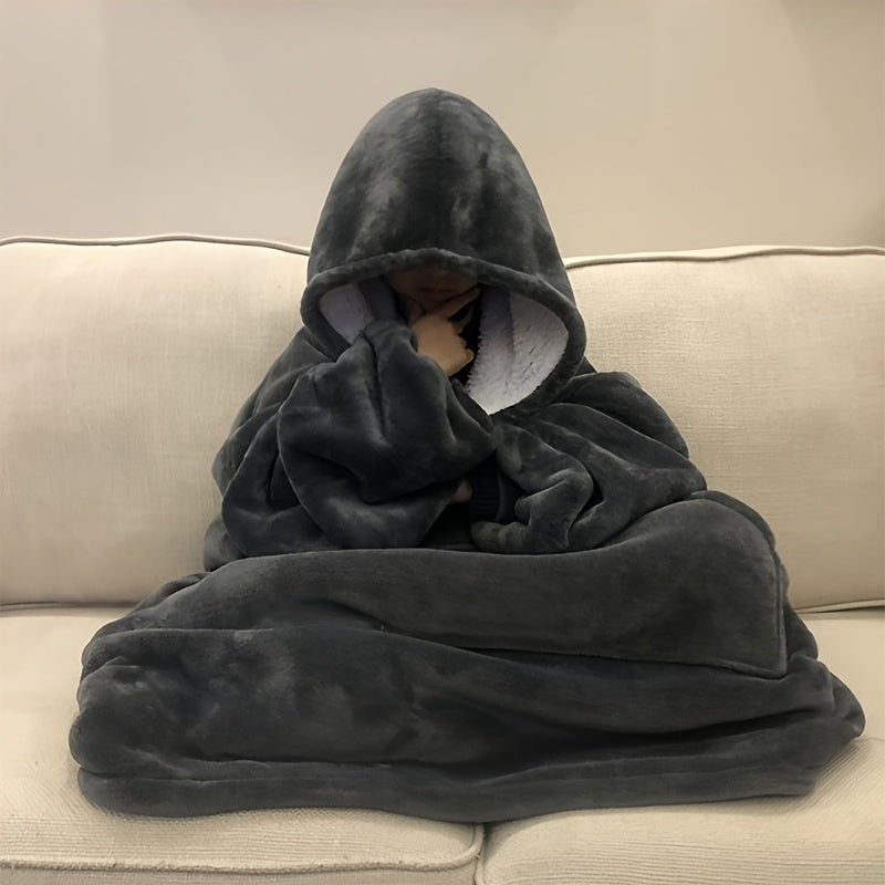 Versatile Hoodie Blanket Featuring a Spacious Kangaroo Pocket