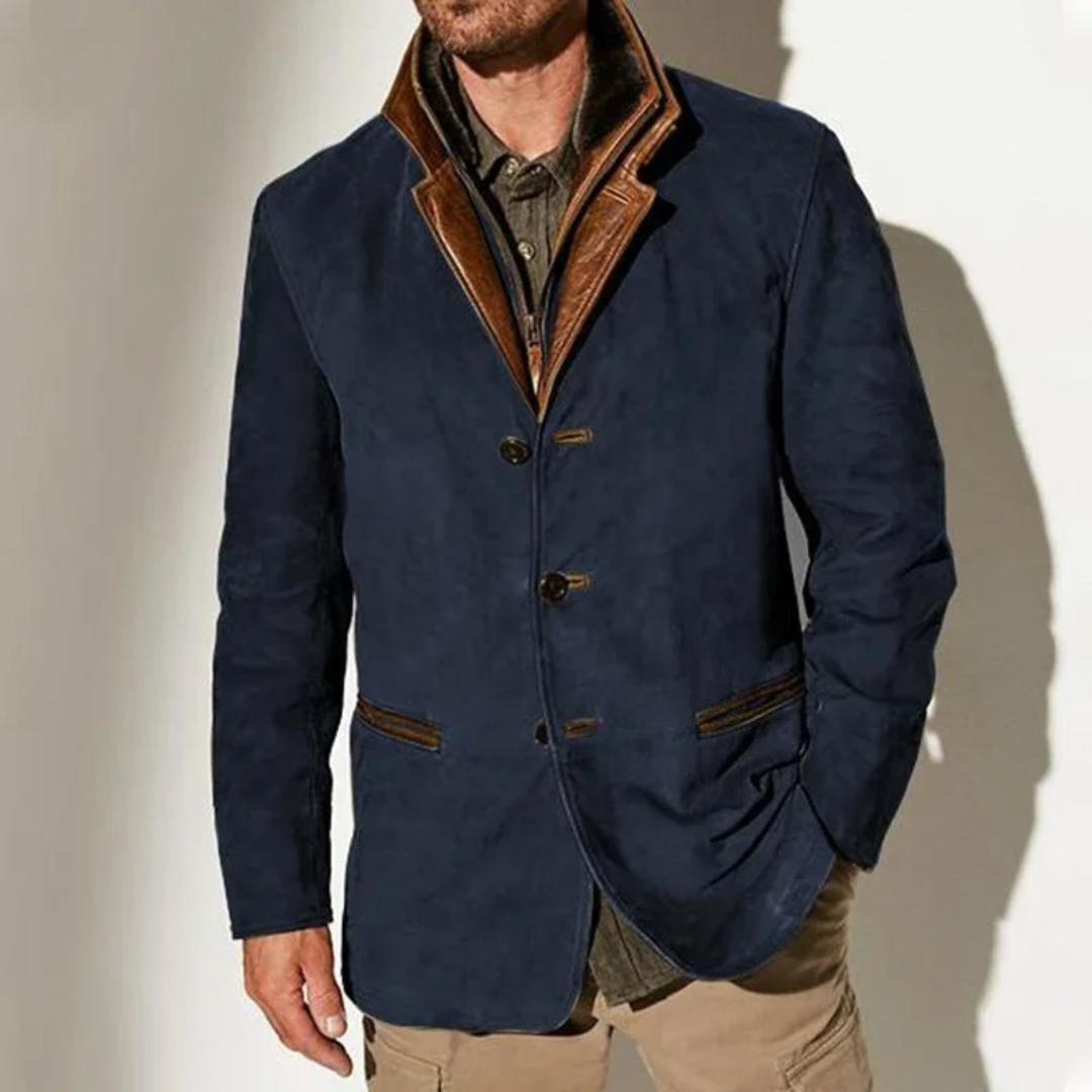 FLORIS | Classic Men's Coat with Button Closure - Vintage Design