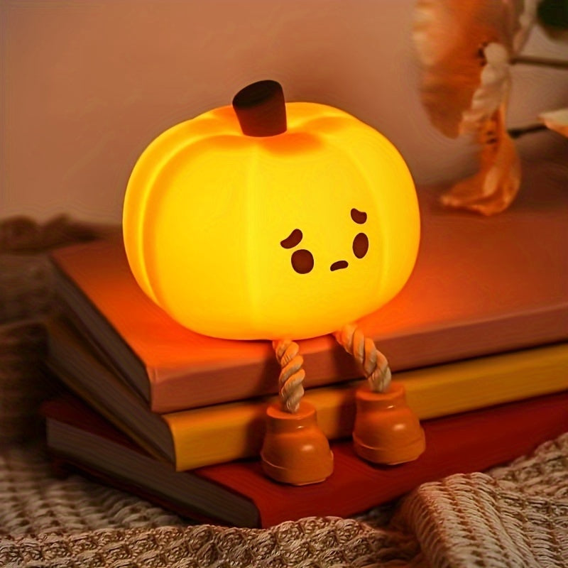 USB Rechargeable Pumpkin-Shaped LED Night Light