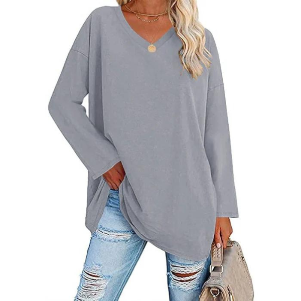 Women's Relaxed Fit V-Neck Oversized Sweater