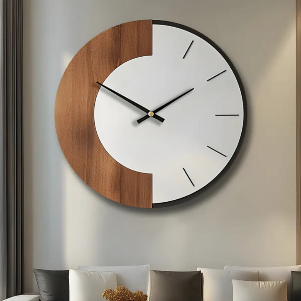 Oversized Natural Wood Wall Clock