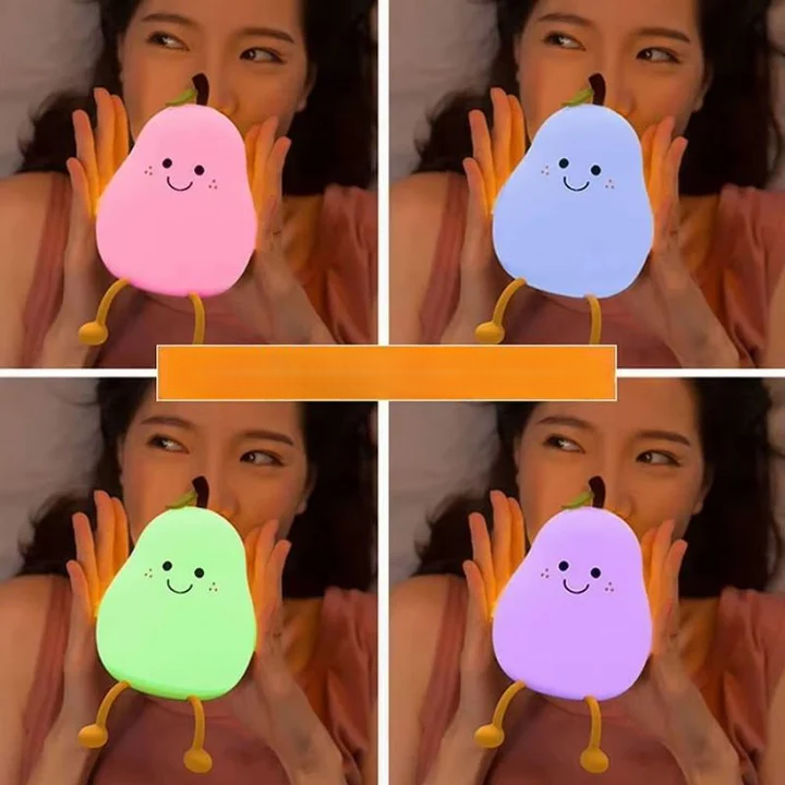 Cozy Pear-Shaped Silicone Night Light with Soft Glow