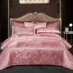 Delicate Satin Duvet Cover with Floral Design