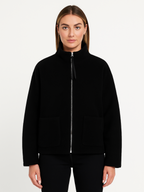 Cozy Oversized Women's Winter Jacket with Zipper and Pockets