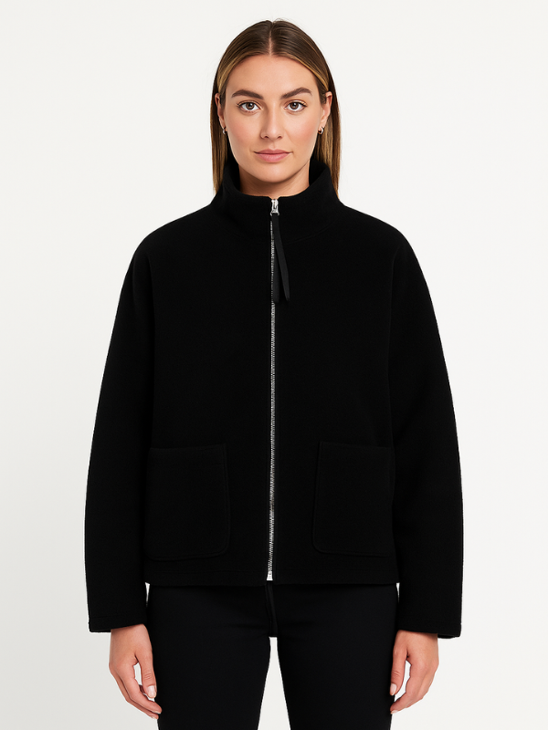 Cozy Oversized Women's Winter Jacket with Zipper and Pockets