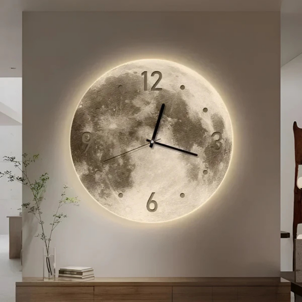 Moon-Themed Oversized Wall Clock