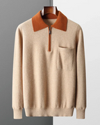 Castelle Cashmere Zip-Up Polo Shirt