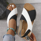 Suze - Cozy Velcro Wedge Sandals