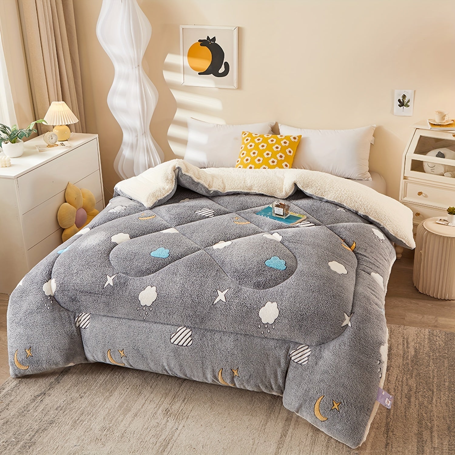Cozy Floral Print Flannel Duvet for Your Bedroom