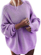 Cozy Oversized Women's Knit Set: Sweater and Mini Skirt