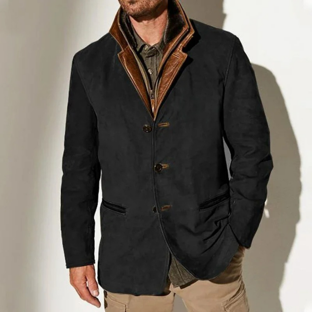 FLORIS | Classic Men's Coat with Button Closure - Vintage Design